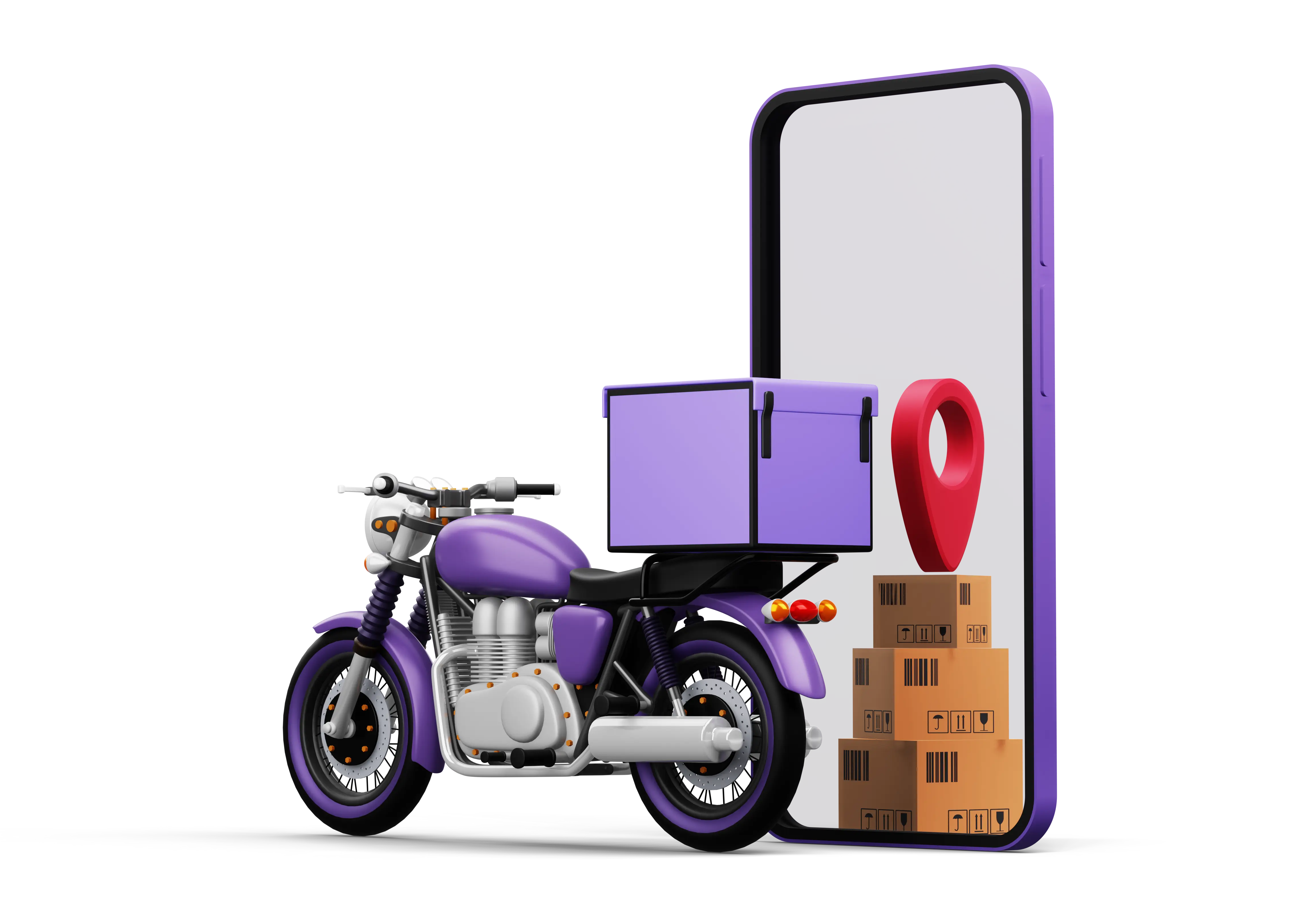 Courier delivery person with packages